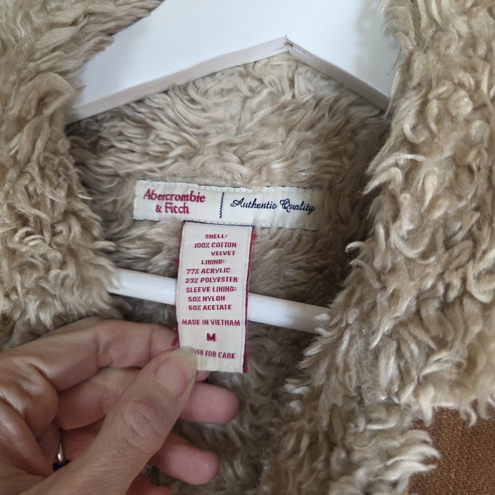 Vintage Abercrombie & Fitch Y2k Penny Lane Cotton Sherpa Jacket - Picture 5 of 8